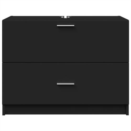 Underskab til håndvask 78x37x59 cm konstrueret træ sort