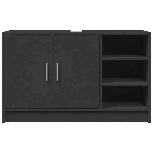 Underskab til håndvask 90x29x55 cm konstrueret træ sort