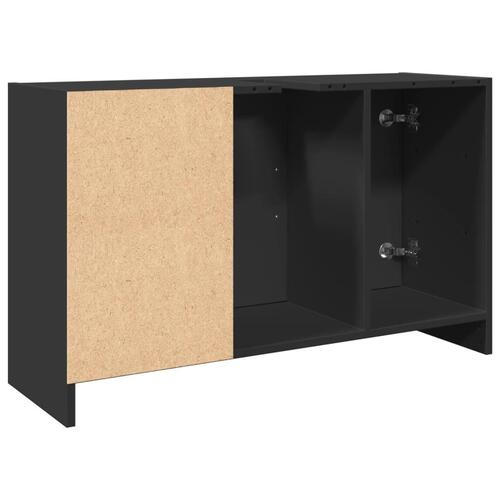 Underskab til håndvask 90x29x55 cm konstrueret træ sort