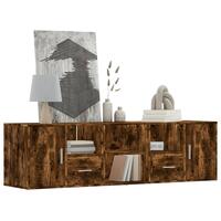 Hjørneskab 160x40x45 cm konstrueret træ røget egetræsfarve