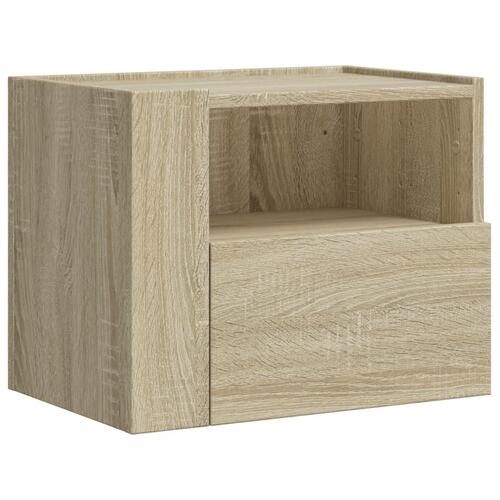 Væghængt sengebord 45x30x35 cm sonoma-eg