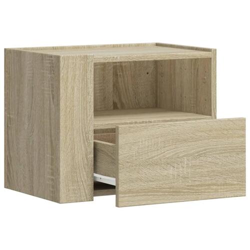 Væghængt sengebord 45x30x35 cm sonoma-eg