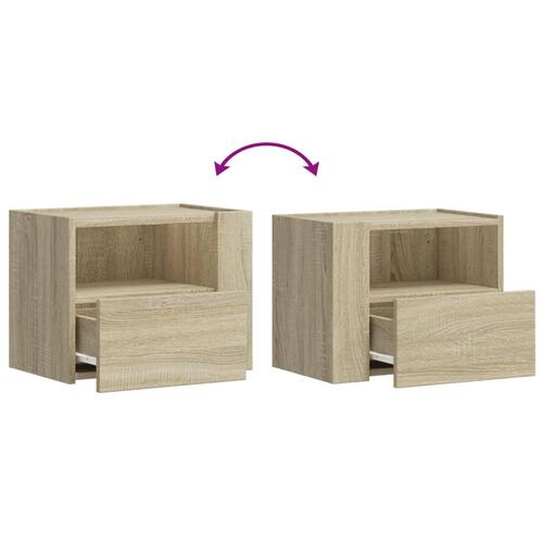 Væghængt sengebord 45x30x35 cm sonoma-eg