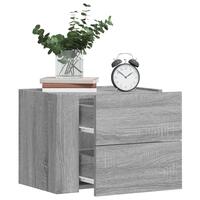 Væghængte sengeborde 2 stk. 45x30x35 cm grå sonoma-eg