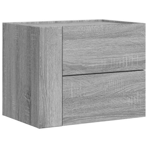 Væghængte sengeborde 2 stk. 45x30x35 cm grå sonoma-eg