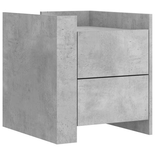 Sengebord 45x50x50 cm konstrueret træ betongrå