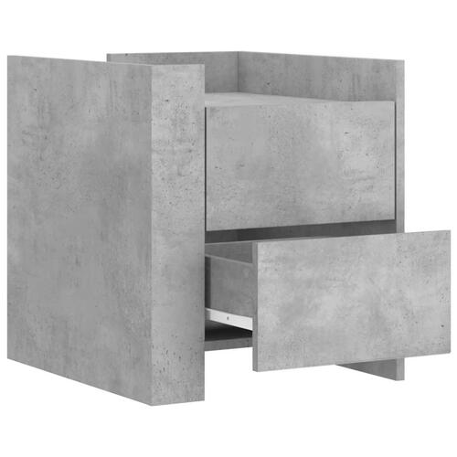 Sengebord 45x50x50 cm konstrueret træ betongrå