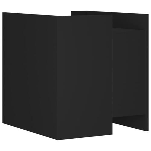 Sengebord 45x50x50 cm konstrueret træ sort