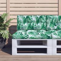 Pallehynde 70x40x12 cm stof bladmønster