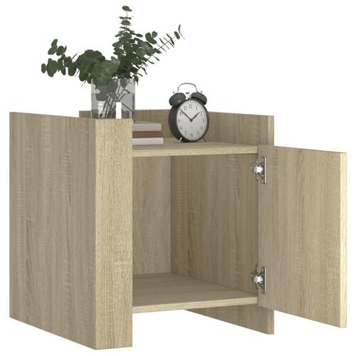 Sengebord 45x50x50 cm konstrueret træ sonoma-eg