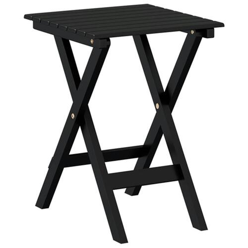Gyngestol med klapbord massivt poppeltræ sort