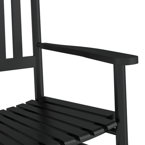 Gyngestol med klapbord massivt poppeltræ sort