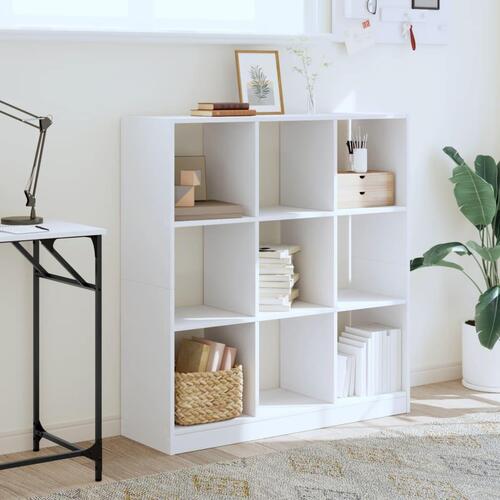 Bogreol 102x32x108 cm konstrueret træ hvid
