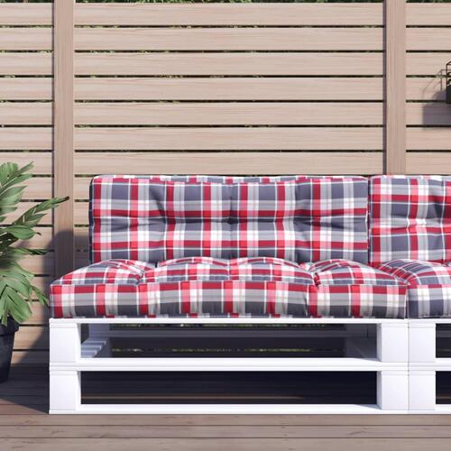 Pallehynde 120x40x12 cm stof rødternet