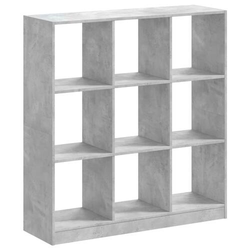 Bogreol 102x32x109 cm konstrueret træ betongrå