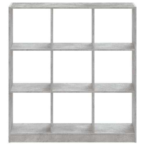 Bogreol 102x32x109 cm konstrueret træ betongrå