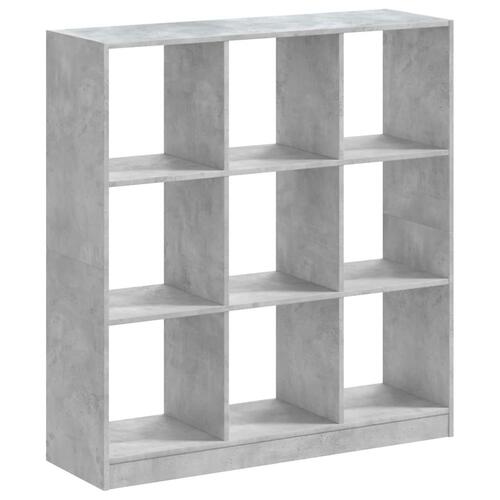Bogreol 102x32x109 cm konstrueret træ betongrå