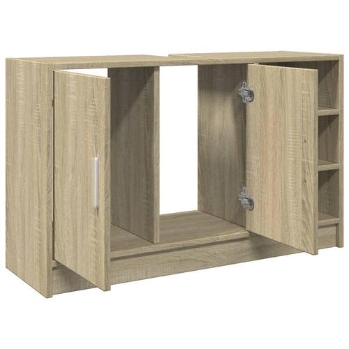 Underskab til håndvask 90x29x55 cm konstrueret træ sonoma-eg