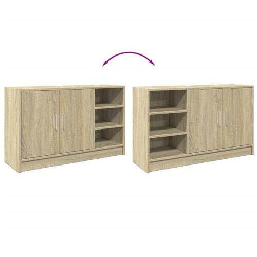 Underskab til håndvask 90x29x55 cm konstrueret træ sonoma-eg