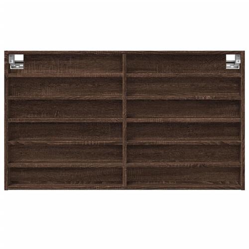 Vitrineskab 100x8,5x58 cm konstrueret træ brun egetræsfarve