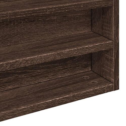 Vitrineskab 100x8,5x58 cm konstrueret træ brun egetræsfarve