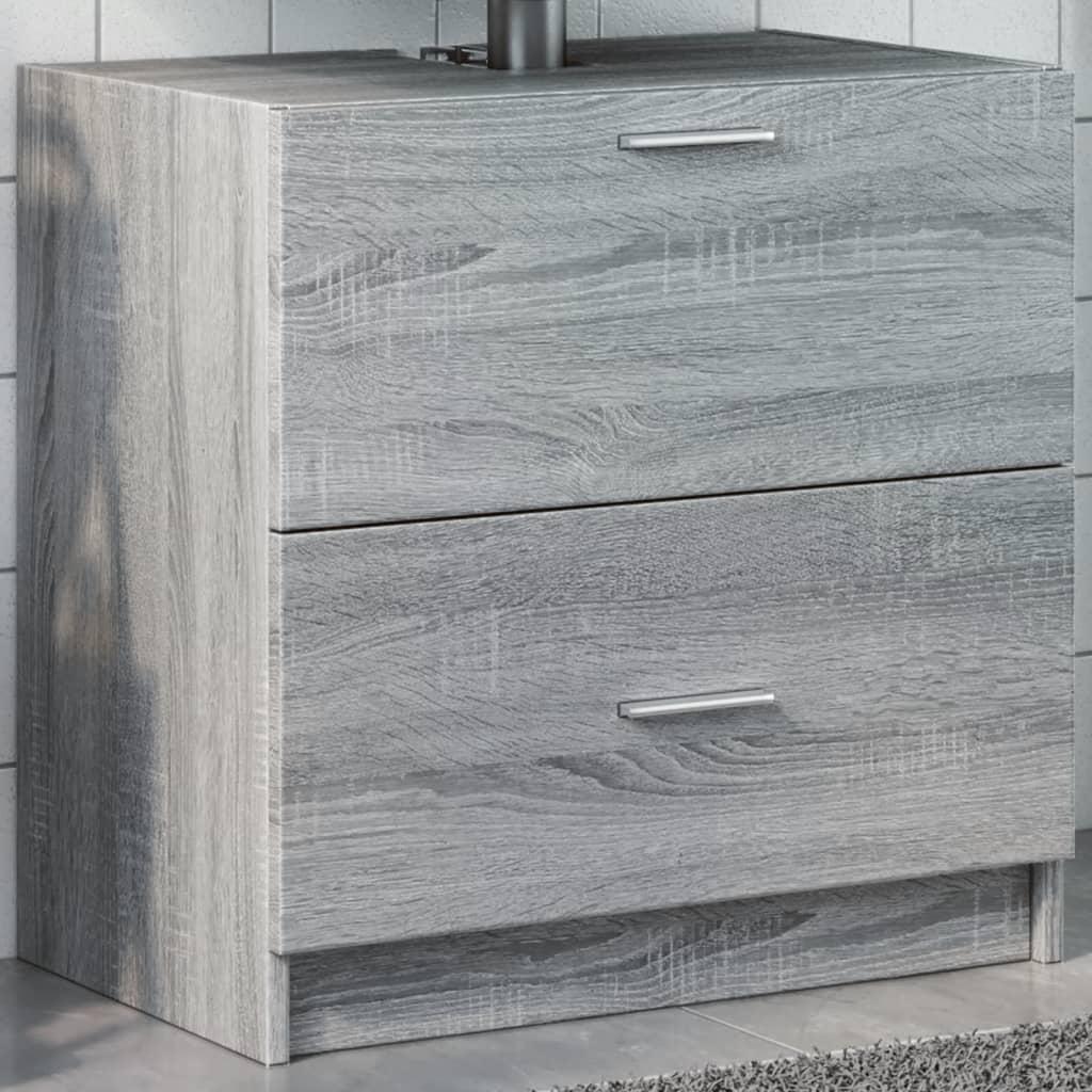 Skab til håndvask 78x37x59 cm konstrueret træ grå sonoma-eg