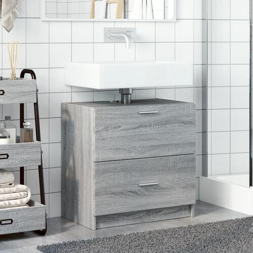 Skab til håndvask 78x37x59 cm konstrueret træ grå sonoma-eg