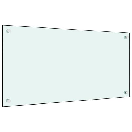 Stænkplader 2 stk. 80x40 cm hærdet glas hvid