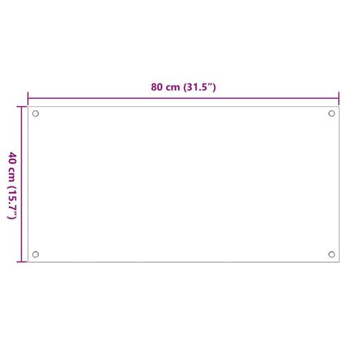 Stænkplader 2 stk. 80x40 cm hærdet glas hvid
