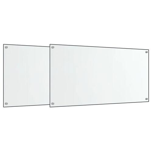 Stænkplader 2 stk. 80x40 cm hærdet glas gennemsigtig