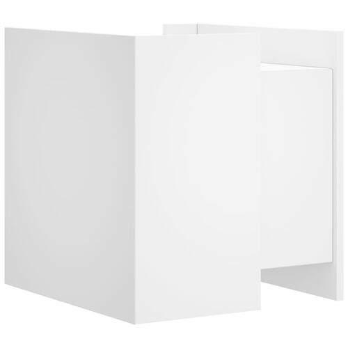 Sengebord 45x50x50 cm konstrueret træ hvid