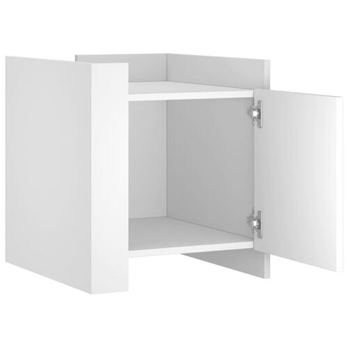Sengebord 45x50x50 cm konstrueret træ hvid