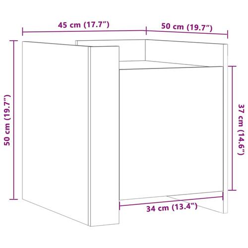Sengebord 45x50x50 cm konstrueret træ hvid