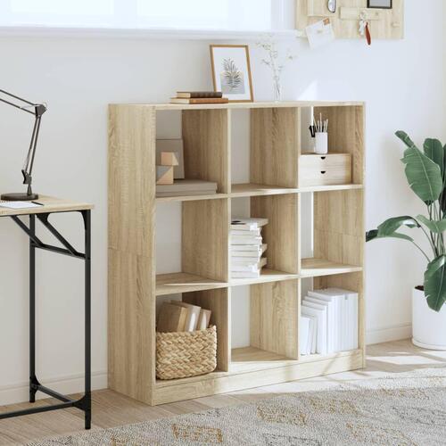 Bogreol 102x32x108 cm konstrueret træ sonoma-eg