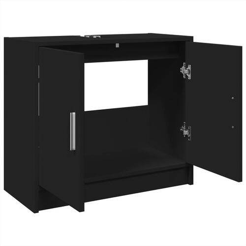 Underskab til håndvask 63x29x55 cm konstrueret træ sort