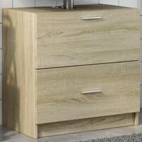 Underskab til håndvask 59x37x59 cm konstrueret træ sonoma-eg