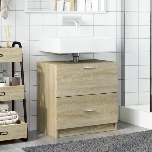 Underskab til håndvask 59x37x59 cm konstrueret træ sonoma-eg
