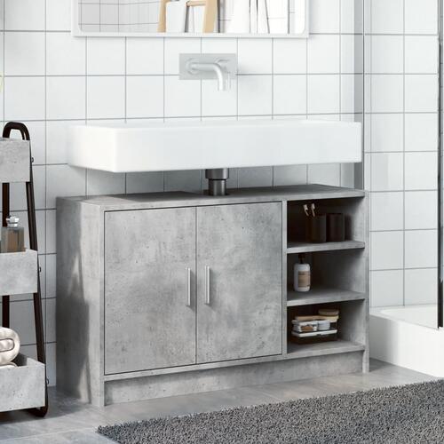 Underskab til håndvask 90x29x55 cm konstrueret træ betongrå