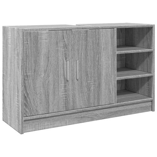 Skab til håndvask 90x29x55 cm konstrueret træ grå sonoma-eg