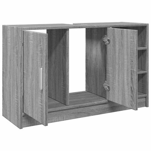 Skab til håndvask 90x29x55 cm konstrueret træ grå sonoma-eg