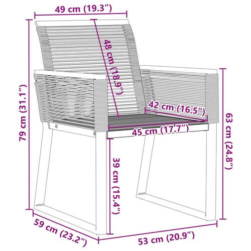 Havestole 4 stk. polyrattan sort