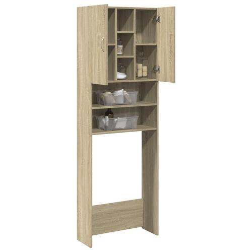 Vaskemaskineskab 64x25,5x190 cm sonoma-eg