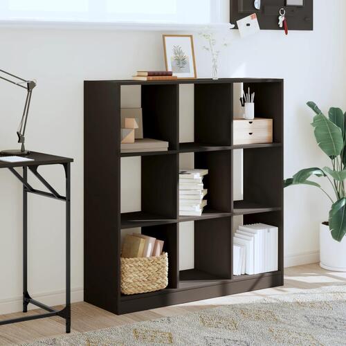 Bogreol 102x32x108 cm konstrueret træ sort