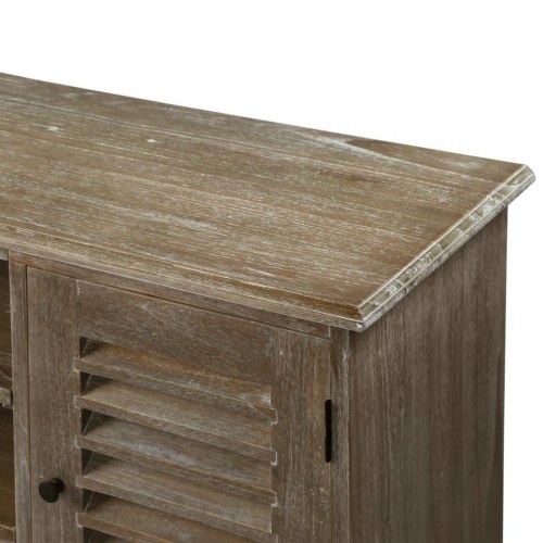 Tv-skab 145×35×60 cm i massivt minditræ - retro tv-bord med opbevaring