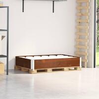 Palleramme 120x80 cm massivt fyrretræ brun