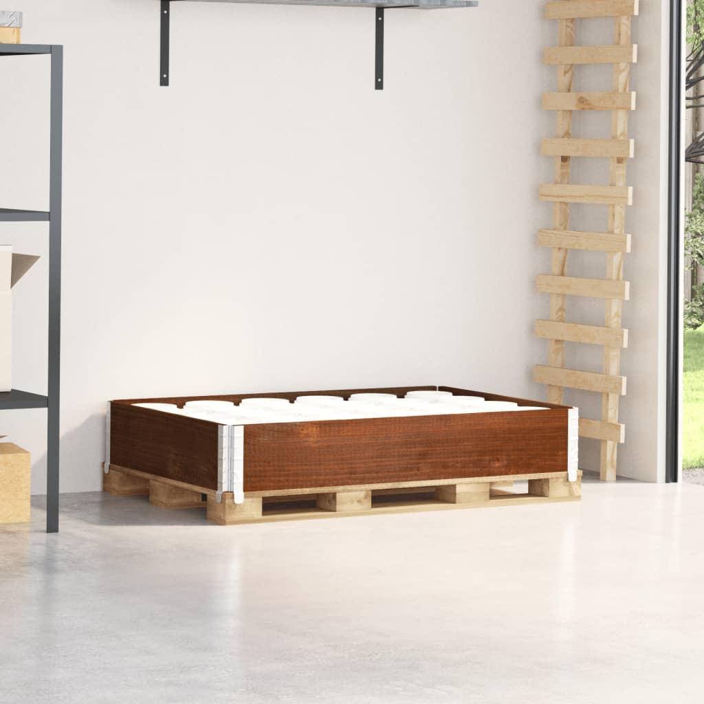 Palleramme 120x80 cm massivt fyrretræ brun