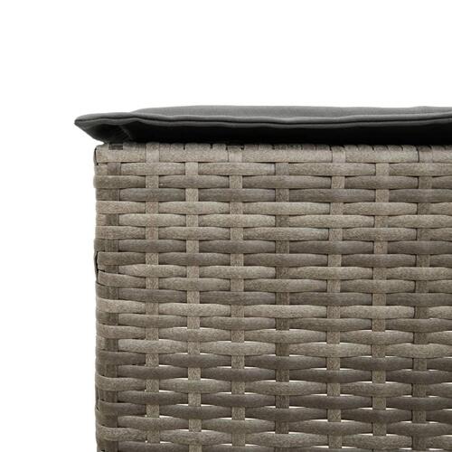 Barsæt til haven 5 dele med hynder polyrattan grå