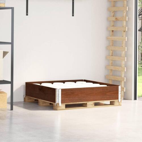 Palleramme 100x100 cm massivt fyrretræ brun