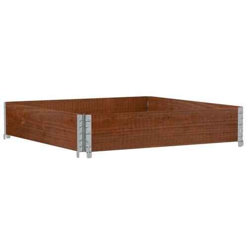 Palleramme 100x100 cm massivt fyrretræ brun