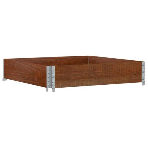 Palleramme 100x100 cm massivt fyrretræ brun